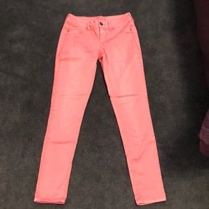 Coral skinny jeans